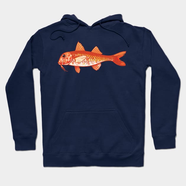 Fish-2 Red Mullet Hoodie by Komigato